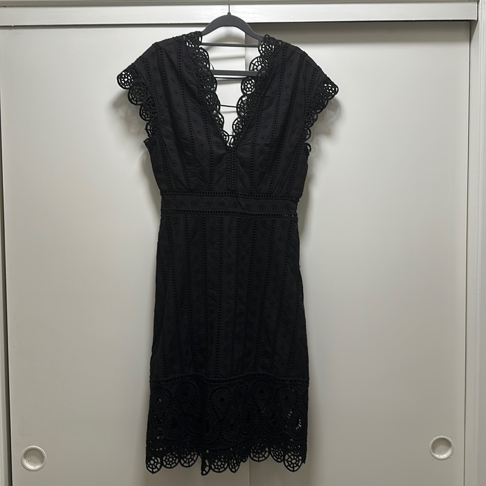 Opening Ceremony Anglaise Black Lace Eyelet Cutout Dress